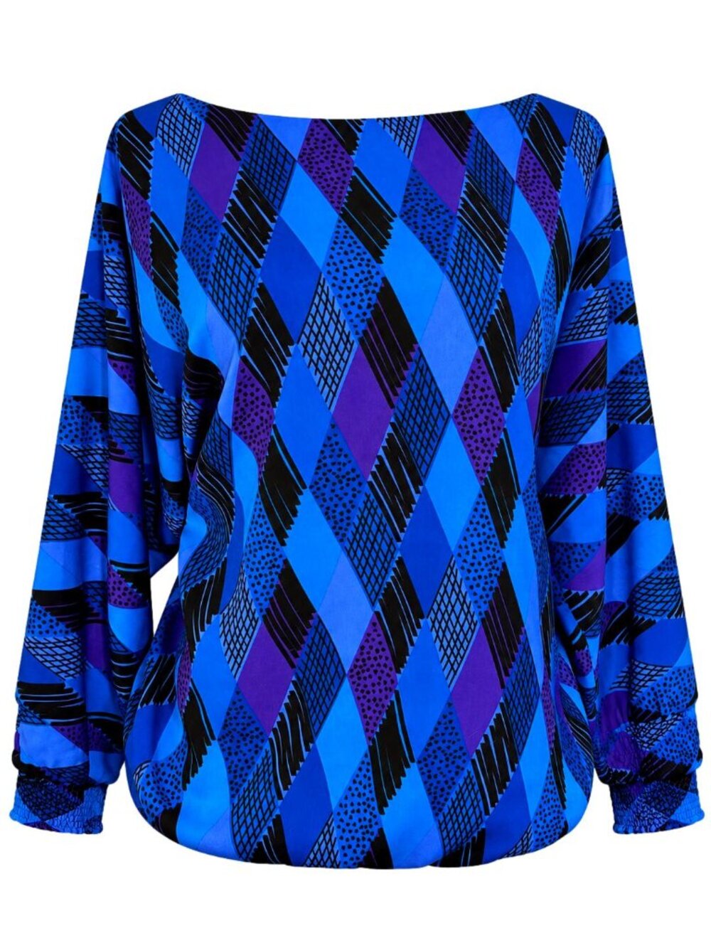 Vintage Bob Mackie Wearable Art Vintage Dopamine Whimsy Geometric Blouson Top XL
